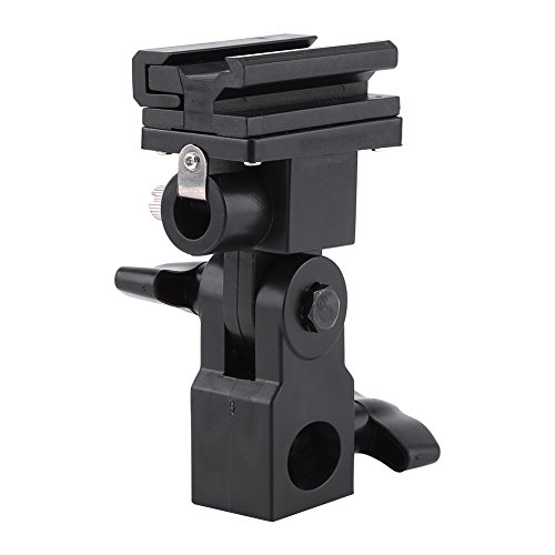 OEBUAFI Soporte para Flash de Zapata Resistente, Color Negro, con Soporte para Paraguas, Ajuste de ángulo de 180°, Perfecto para Entusiastas de la Fotografía de Estudio