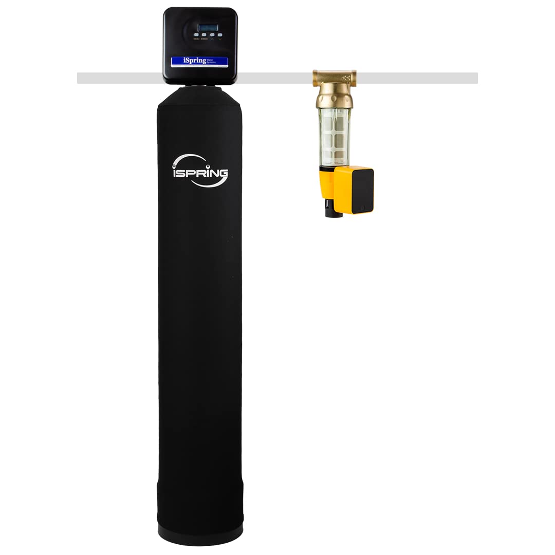 iSpring WF150K Whole House Central Water Filtration System with Smart Control Valve and 50 Micron Reusable Spin-Down Sediment