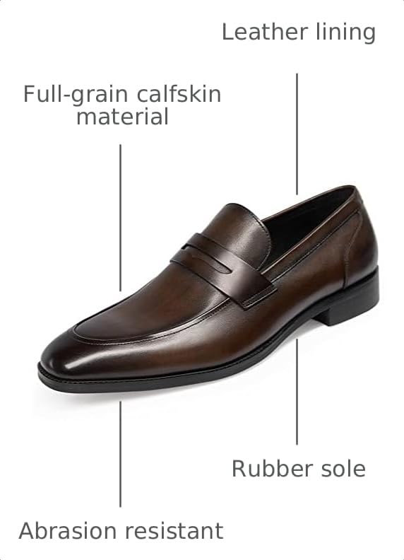 Image of GIFENNSE Men's Dress Shoes Slip-On Loafers Formal Leather Shoes for Men