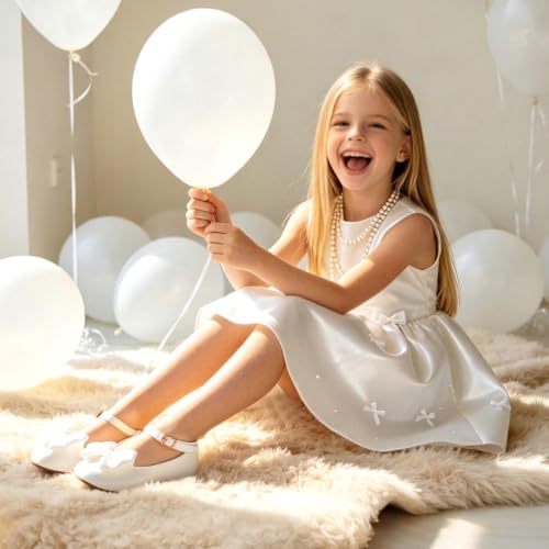 Image of Felix & Flora Toddler Flower Girl Dress Shoes - Baby Girl Ballet Mary Jane Flats for Party School Wedding