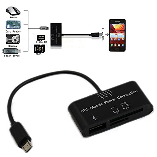 Mxtechnic 3 In 1 Micro Usb Otg Host Adapter Sd Card Reader Camera Card Reader Hub, Otg Mobile Phone Connection Host, Usb 2.0 Sd Card Adapter Kit For Android/Computer/Printer (1Pack) #TOP2