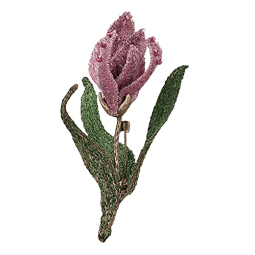 Broche tulipe et accessoires épinglette de collier avec pince en polyester pour vêtement de fille