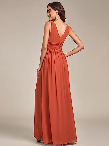 Ever-Pretty Womens Deep V Neck Maxi Long Dance Dresses For Teens Burnt Orange Us22 #TOP1