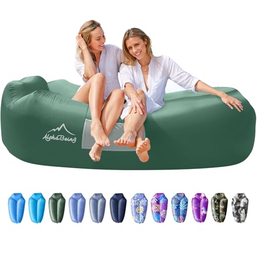 AlphaBeing Inflatable Lounger Beach Chair Accessories, Air Sofa Hammock Inflatable Couch for Camping Backyard Lakeside with Compression Sacks, Ideal Outdoor Gifts for Adults