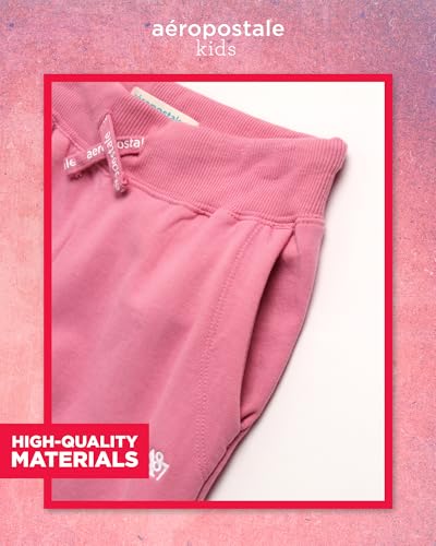 AEROPOSTALE Girls' Sweatpants - Fleece Wide Leg Performance Jogger Pants for Girls - Kids' Lightweight Joggers (7-16)3
