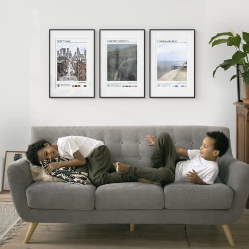 Homeforia 16X24 Frame Black, Premium Metal 16 X 24 Poster Frame With Mat For 12X18 Photo, 16X24 Black Frame Matted To 12 X 18, Tempered Glass, Wall Hook Included, Set Of 1 #TOP1