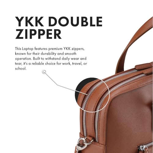 Image of HALDEN Harrington Double Zipper - Vegan Saffiano Leather Laptop Bag