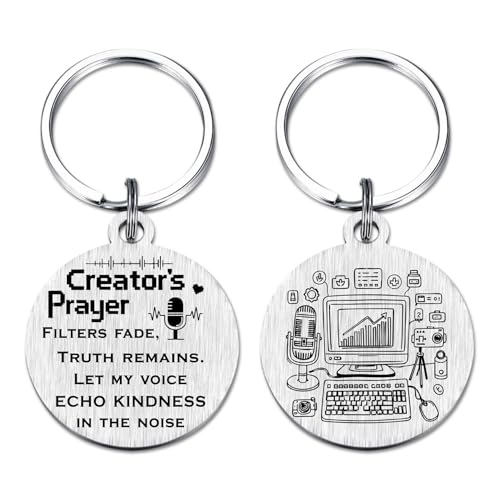 Richesele Creator’s Prayer Keychain - Motivational Gift for Podcasters/Designers/Writers -