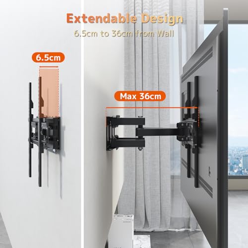 PUTORSEN TV Wandhalterung Schwenkbar für 32-70 Zoll Fernseher, Max 50 kg, Neigbar TV Halterung, VESA 75 x 75-400 x 400 mm – Bild 6