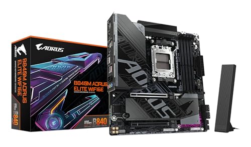 GIGABYTE B840M AORUS Elite WIFI6E Carte Mère AMD Ryzen 9000 DDR5 M.2 PCIe 4.0