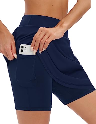 Image of LouKeith 19 inch Knee Length Skorts Skirts for Women Tennis Skirts Athletic Golf Skorts Casual Workout Skirt with Shorts Pockets