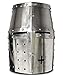 AnNafi® Medieval Templar Crusader Knight Armor Helmet | Greek Roman Spartan Armour | Silver Antique Helm A+ | Wearable for Adult Medieval Costumes Armour For SCA LARP Reenactment Cosplay Men Helm