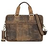 STILORD 'Andrew' Sacoche pour Ordinateur Portable en Cuir Véritable Sac Messager Sac Bandoulière Sac à l'Épaule Vintage, Couleur:Calais - Marron #1