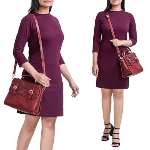 STILORD 'Estelle' Fashion Handtas Lederen Schoudertas Dames Elegante Tas Vintage Vrouwen Satchel Bag gemaakt van Echt Leer