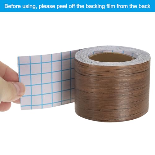 Image of PATIKIL Wood Grain Repair Tape 2in x33ft, Self Adhesive Realistic Textured Repair Tape Patch for Floor Door Table Cabinets Desk, Begonia