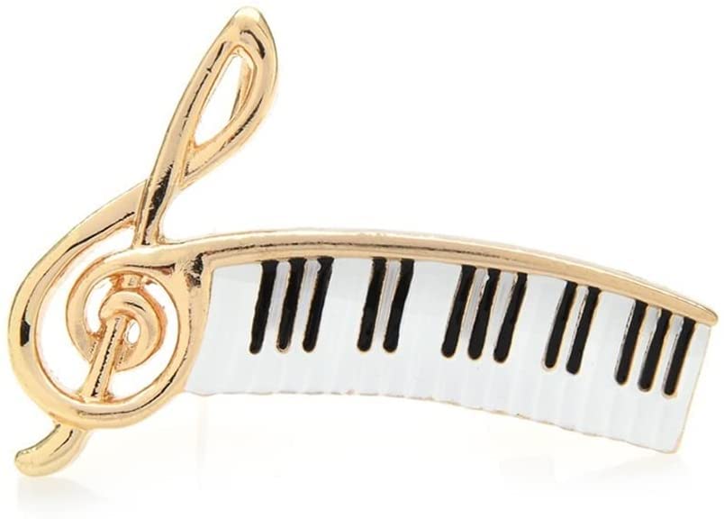 LNNSHX Spilla da Donna in Metallo smaltato Nota Musicale Spilla Tasti di Pianoforte Spille per Donna Uomo Gioielli musican accessoeris
