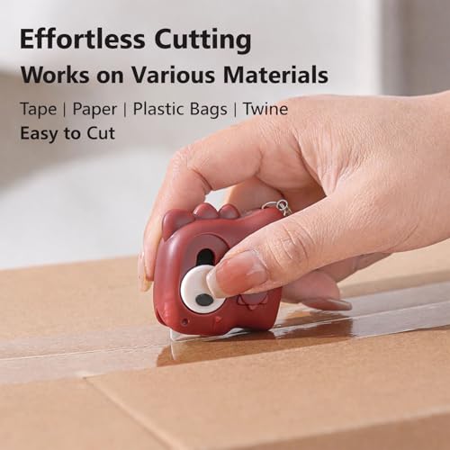 Image of 4 Pack Ceramic Box Cutter, Retractable, Mini, Cute, Box Opener, Built-In Magnetic, Small Box Cutter, Safe for Kids, Package Opener with Lanyard for Home, Office