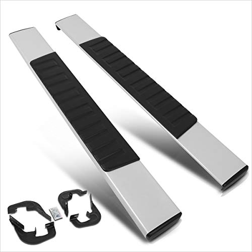 6" Silver Aluminum Running Boards Side Steps Nerf Bars Compatible With 07-19 Chevy Silverado/Gmc Sierra Regular Cab (Pair) #TOP1