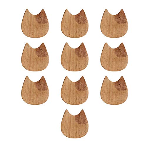 Bledyi Essstäbchen aus natürlichem Holz, Cartoon-Katze, Löffelhalter, Tischdekoration, handgefertigt, Essstäbchenablage für Zuhause, Restaurant, Club, Hotel, Restaurant, 10 Stück Cover