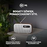 VQ Dexter Radio DAB Plus/DAB z FM, Głośniki Stereo 3W i Wyświetlacz LCD - Zasilane z Prądu i Baterii, Przenośne Radio z 60 Zapamiętanymi Stacjami, Anteną i Gniazdem Słuchawkowym - Dąb