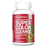 Health Plus Super Colon Cleanse Digestive Support | Constipation Relief to Reduce Bloating with Probiotics, Senna Leaf, & Psyllium Husk | More than 1 Cleanse, 60 Capsules