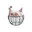 red with black basket