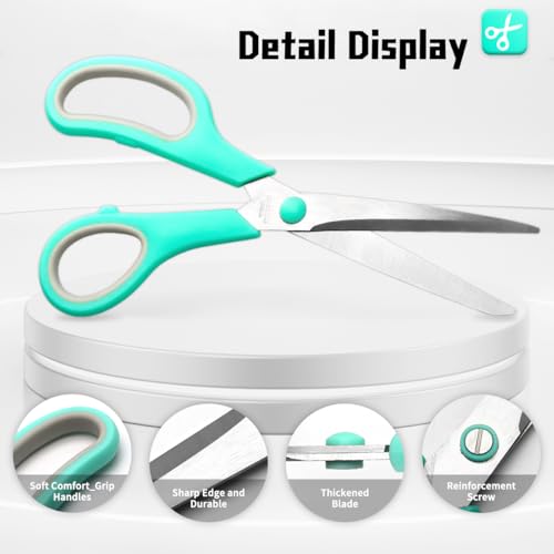 Vitoler 3 Pack Scissors, 8.5 Inch All Purpose Scissors School Office Scissors For Craft Fabric Scissors For Cutting Clothes thumb #2