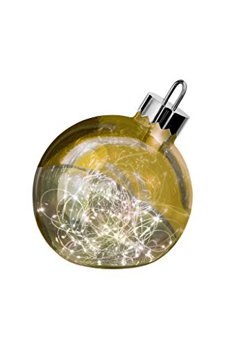 Preisvergleich Produktbild sompex LED Dekoleuchte Ornament, Große Weihnachtskugel mit Beleuchtung, Dekoelement Fußboden, Farbe:Gold, Durchmesser:Ø 30 cm
