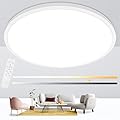 Glowall 24 Inch Round Led Ceiling Light Fixture, Ultra Thin Flush Mount, Dimmable with Remote Control, 56W, 5600 Lumen, Modern, White, for Kitchen, Dining Room, Bedroom, Living Room, Home Office