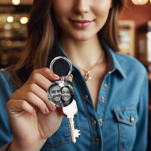 Queenberry SPN1047-BK-SPX1 Custom Keychain With Picture Personalized Photo Gift thumb #1