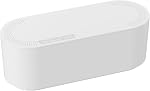 D-Line Cable Management Box, Support de la bande de puissance, Hider de sortie de plancher, Organisateur de cordon de bureau, Couverture TV Fils, 12.75" (L) x 5" (W) x 4.5" (H), pour utilisation avec des bandes de puissance jusqu'à 10.5in Longueur - Petit, blanc