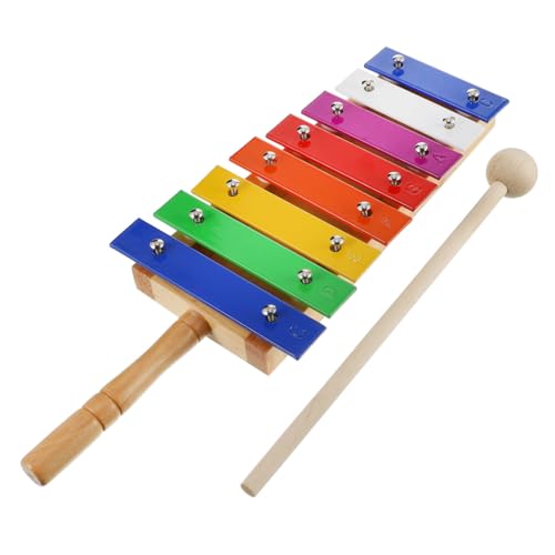 Abaodam シー木製パーカッション 音カラフルアルミプレート付き子供用音楽玩具 木琴 幼児教育楽器 室内屋外遊び 子供用打楽器