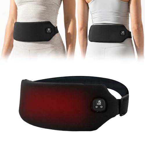 Period Heat Pad 3000mAh Period Heat Pad Belt Portable Menstrual Heating Pad for Cramps with 4 Temperature Modes Gifts for Women Girlfriend(Black)