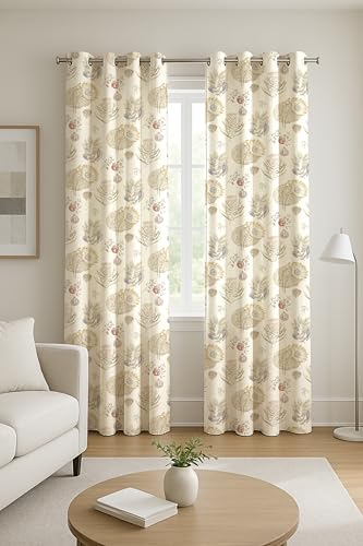Image of Ultimate Trends Polyester Room Darkening Curtains for Doors and Window, Eyelets Curtain Block Up to 65% to 70% Sunlights, 9 FEET Packof 2,Ivory Cream