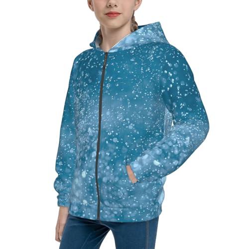 Air Bubbles in Water Kids Pullover Hoodies Boys Zip Up Sweatshirts Girls Athletic Clothes with Pocket