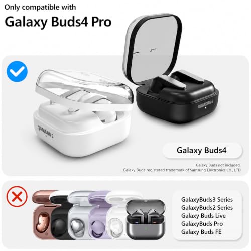 Image of Mizi Clear Case for Samsung Galaxy Buds4 (2026) & Galaxy Buds4 Pro (2026) [Anti-Yellowing] Soft TPU Protective Cover, Support Wired /Wireless Charging - Clear