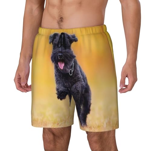 Schnauzer Men's Swimming Shorts Compression Lined Beach Shorts Double Layer Quick Drying Sports Shorts2