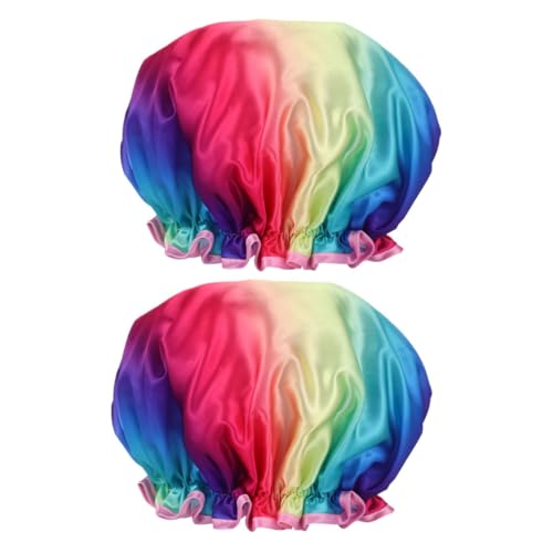 LIFKOME 2pezzi Cuffia Doccia Regolabile in Raso Per Cuffia Bagno Fascia Elastica Per Proteggere i Dal Vapore Durante La Doccia Attività in Spiaggia e Piscina