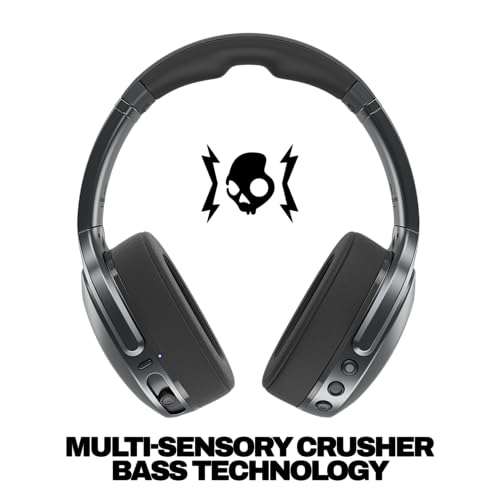 Image of Skullcandy Crusher 540 Active Wireless Bluetooth Headphones with Multi-Sensory Bass, Noise Isolating Over-Ear Fit, Sweat and Water Resistant, 40 Hours Battery, Microphone for iPhone Android - Coal