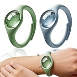 Quesuc 2 Piezas Pulsera Antimosquitos Pulsera Repelente De Picaduras De Insectos De Silicona Esencial Para Vacaciones - Gadgets De Camping, Viaje Para Niños Y Adultos Azul Y Verde