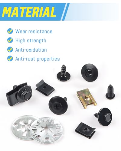 JatilEr 80 Stück Karosserieschrauben Clips Set Kfz Blechmutter Schraube Kit – Ansicht 3