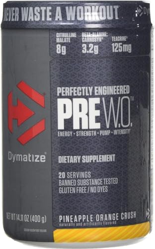 Dymatize Pre Workout Supplement, Pinapple Orange Crush, 400 Gram