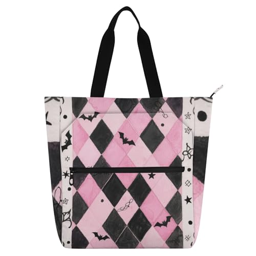 Bolsas de mano para niñas y mujeres de diseño gótico rosa perfectas para libros y biblioteca