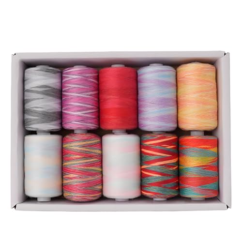 Hilo de poliéster para máquina de coser, pack de 10 colores miniatura 1