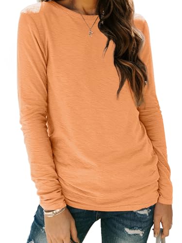 Image of AUTOMET Women's Long Sleeve Crewneck Shirts Casual Basic Tops