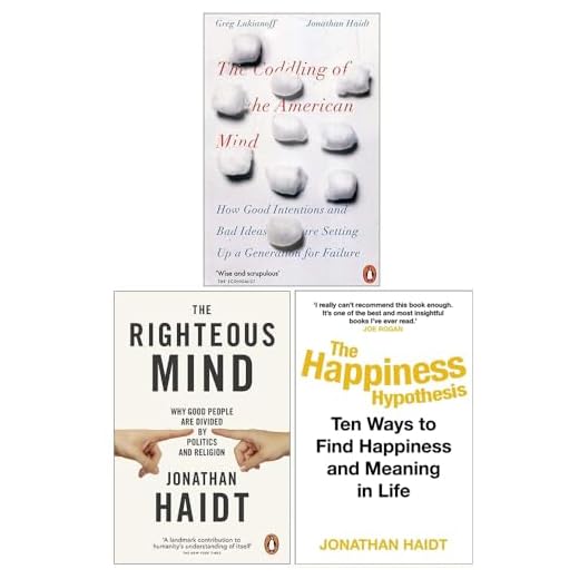 Jonathan Haidt Collection 3 Books Set (The Coddling of the American Mind, The Righteous Mind, The Happiness Hypothesis)