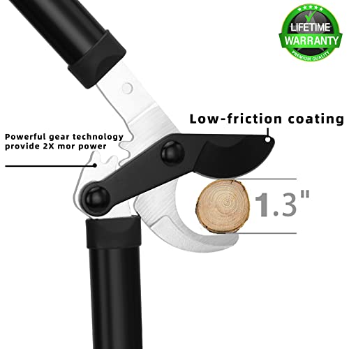 Kldollar 15 Inch Tree Trimmer, Super Powerful Gear Loppers, Gardening Pruners, Lightweight Branch Cutter With 1.3 Inch Cutting Capacity, Sharp Precision Alloy Steel Blade #TOP1