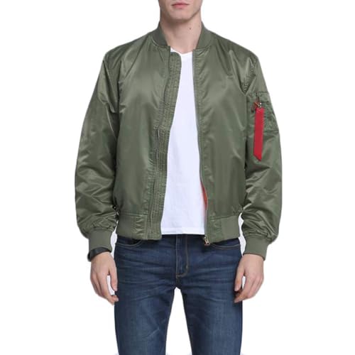 Image of CORIRESHA Mens NASA Embroidery Badge Slim Fit Bomber Jackets Zipper Windbreaker