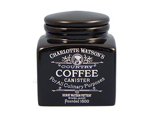 Charlotte Watson Square Small Coffee Canister - Black