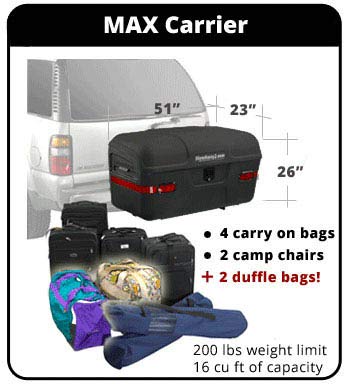 Stowaway Max Hitch Cargo Box With Swingaway Frame | Black #TOP7